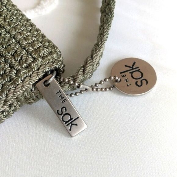 The Sak crocheted Sage Green Crossbody Mini Bag - Picture 3 of 14